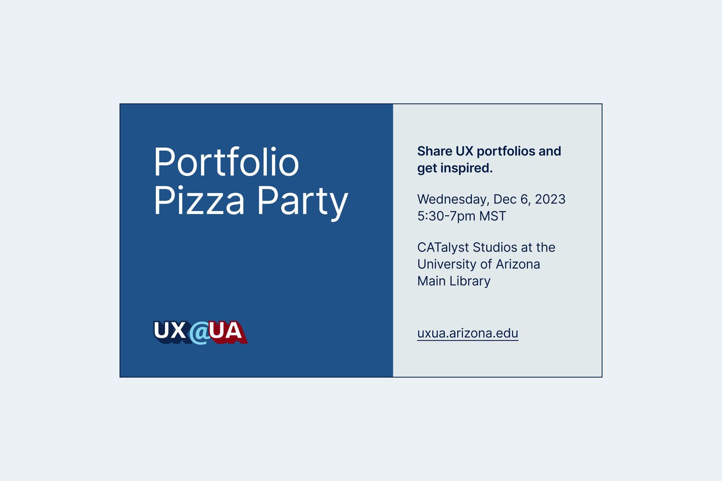 Poster of UX@UA December 2023 event